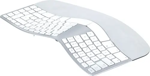 Matias FK413D-DE Sculpted Ergonomic Rechargeable Keyboard for Mac Kabellos Tastatur Deutsch, QWERTZ, Mac Silber Ergonomisch