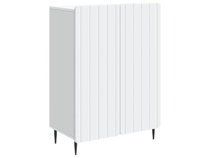 PUGYNBK Sideboard 66 x 34,5 x 92 cm aus technischem Holz Schwarze Eisenbeine, Holzregale, für Wohnzimmer oder Esszimmer, vielseitige Aufbewahrung
