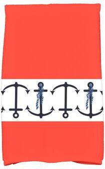 E by Design 18 x 30-inch Anchor Stripe Stripe Print Hand Towel