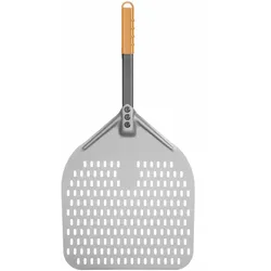 HENDI Pizzaschaufel - eckig, gelocht, kurzer Griff, 350x710mm