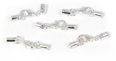 Verschlüsse, silber, 6 x 4 mm, 5 Stück