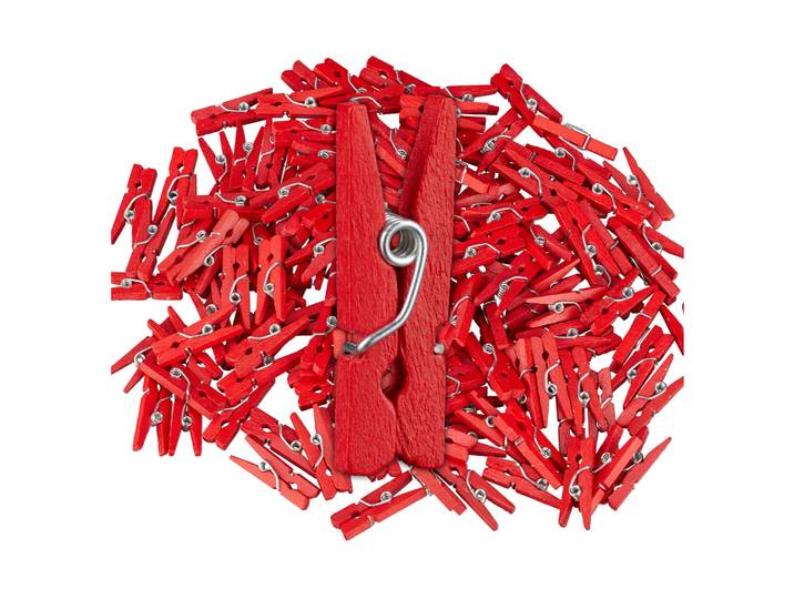 Mini Holzklammern 400er-Set Rot