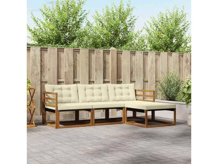 Ensembles de meuble - moderne - Ensemble de canapés d'extérieur 4 pc Naturel et Crème 3215
