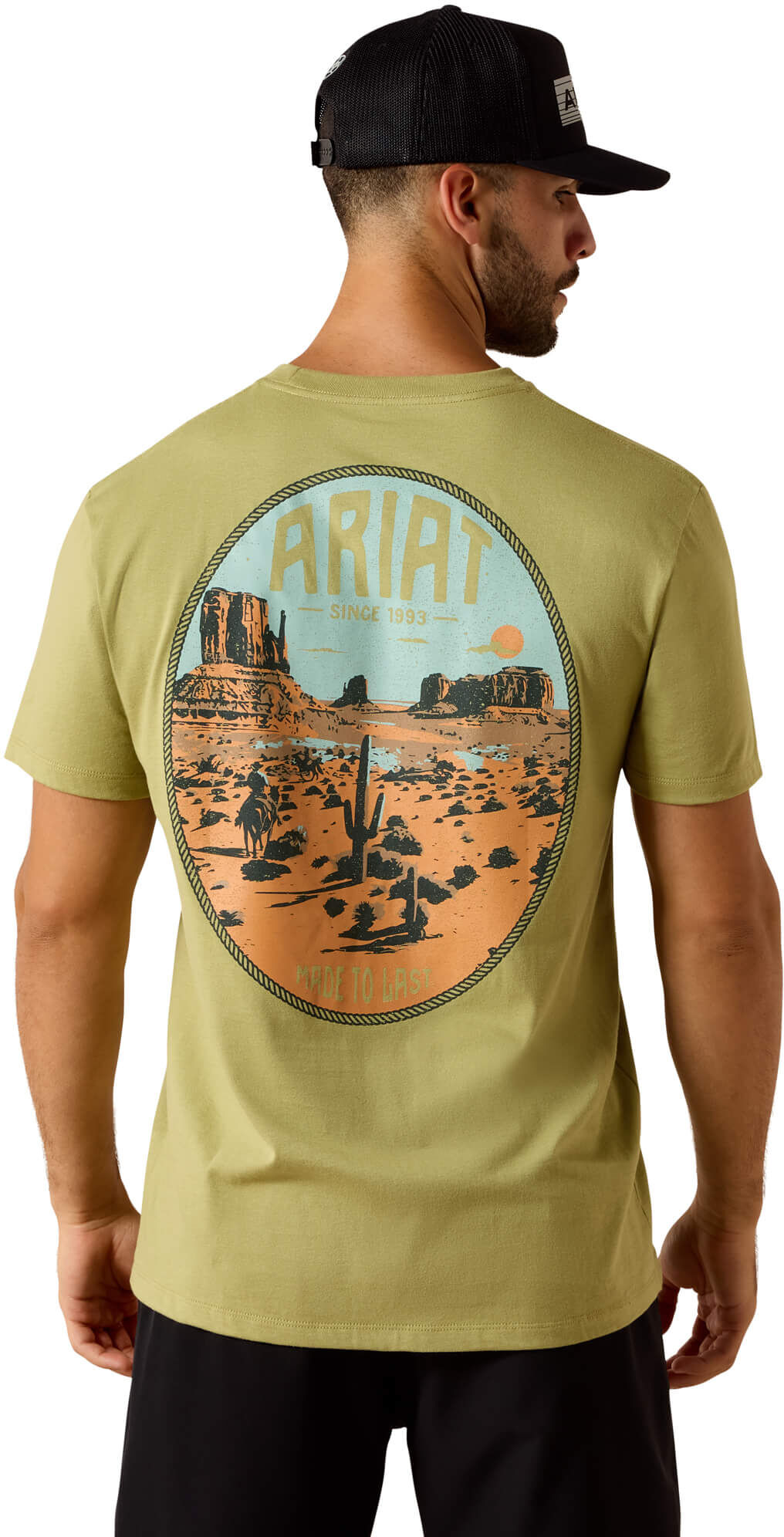 Men's Horse without Name Classic Fit T-Shirt in Tent Green Cotton, Size: 2XL by Ariat