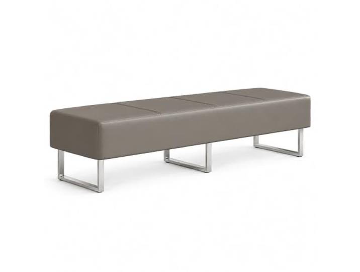 JS Ellie Kunstleder Wartezimmerbank, Gewerbliche Sitzbank Mit Metallbeinen Lobby-Sitzbank Mit Hoher Belastbarkeit Für Empfang, Wartezimmer, Salon, Spa, Praxis & Friseur(B,150cm/59.1in)