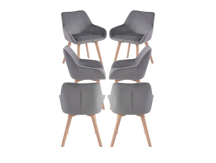 6er Set Venly Samt Stühle - Gris