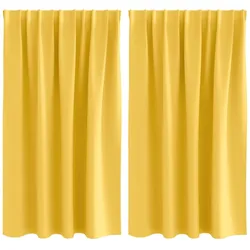 vidaXL Verdunkelungs-Vorhänge mit Ringen 2 pcs Senfgelb 140 x 140 cm