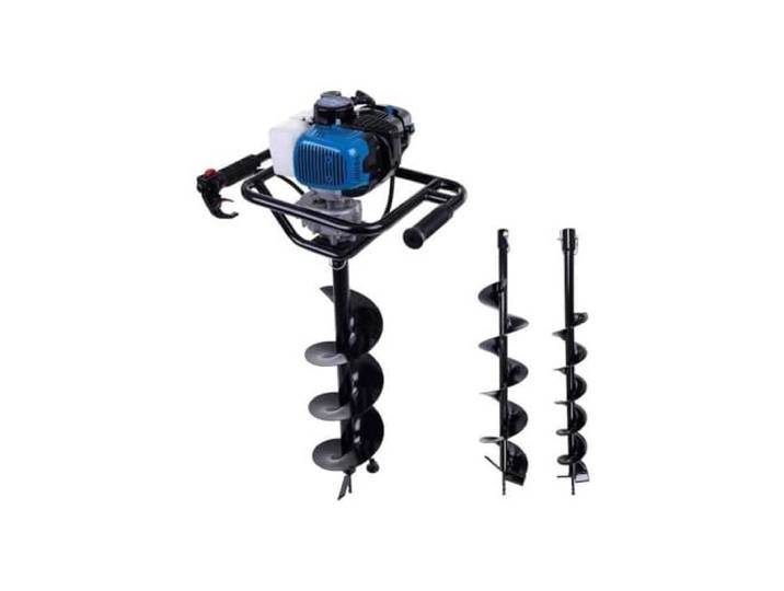 Scheppach Tarière Thermique EB2000 1450W Forets 100\, 150\, 200mm inclus Tarière de jardin Longueur de la tarière 800mm Maniable avec 2 poignées Trous de forage max. 200mm