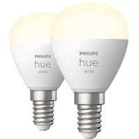 White Tropfenform P45 E14, LED-Lampe Doppelpack, ersetzt 40 Watt
