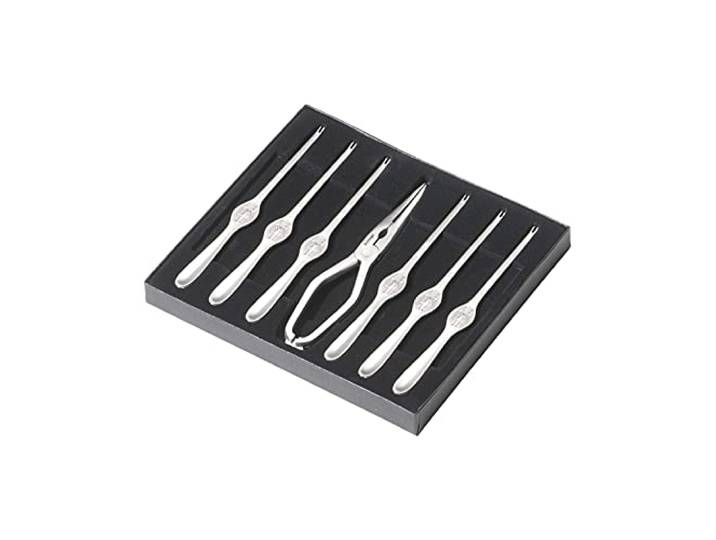 triangle Hummerbesteck Set, 7-teilig – Hummerschere & 6 Hummergabeln Professionelles Hummergarnitur-Set aus Edelstahl, Made in Solingen – inkl. hochwertiger Präsentationsbox