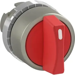 ABB P9MSMZ1R Wahlschalter 3-Positionen rot, kurzer Griff, 3 Positionen: -45 ̊ / 0 ̊ / 45 ̊ 45 ̊ verrastend / -45 ̊ Rückzug nach 0 ̊, Kontakthalter