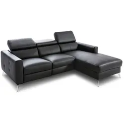 Ecksofa Bono Leder Schwarz
