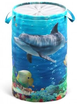 WCShop24 Wäschekorb Delphin