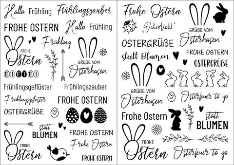 buttinette Transfermotive "Frühjahr & Ostern", 2 Bogen