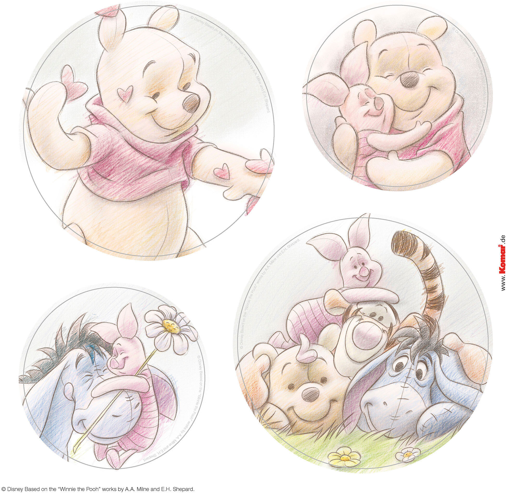 Fensterdekoration KOMAR "Winnie the Pooh Wonderful", bunt, B:30cm L:30cm, Materialmix, Fensterbilder, Fensterdekoration, Fenstersticker