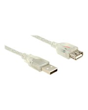 Delock USB-Verlängerungskabel USB W bis M 1 m USB/USB 2.0 durchsichtig (83881)