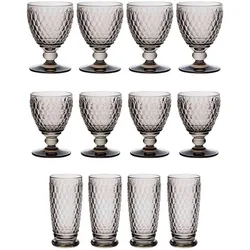 Villeroy & Boch Wein- & Longdrinkgläser Boston Coloured, Trinkgläser, Grau