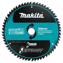 Makita E-29549 Kreissägeblatt 260x30/25,4/15,88x60Z Efficut