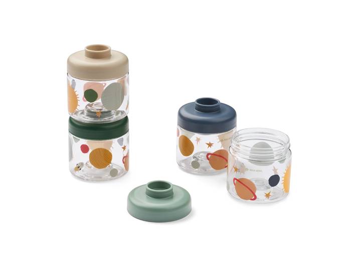Liewood Pots pour aliments bébé Dominique 100 ml, 4 pièces Universe-Classic navy