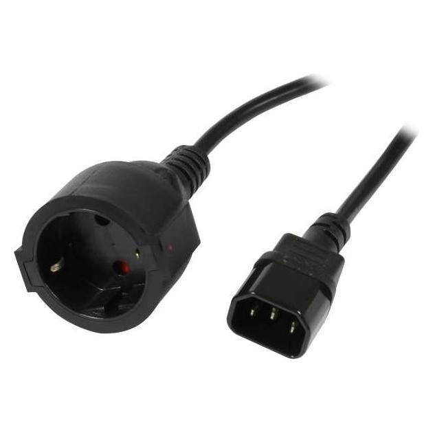 Synergy 21 Netzkabel 220V Kaltgeräte C14(Stecker) ->Schutzkontakt CEE7(Buchse) 1,8m (1.80 m) (S215399)