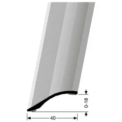 PARKETTFREUND Anpass- und Rampenprofil PF 247 SK 100cm 40x0-18mm Alu elox. Farbe Edelstahl