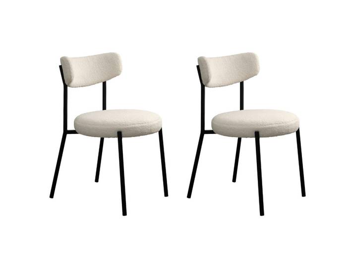 Livetastic Stuhl-Set Gimli Chair, Grauweiß, Rundrohr, 47x79.5x54.5 cm, Esszimmer, Stühle, Polsterstühle