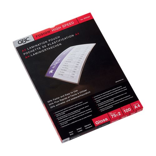 GBC 100 High Speed Laminierfolien glänzend für A4 75 micron