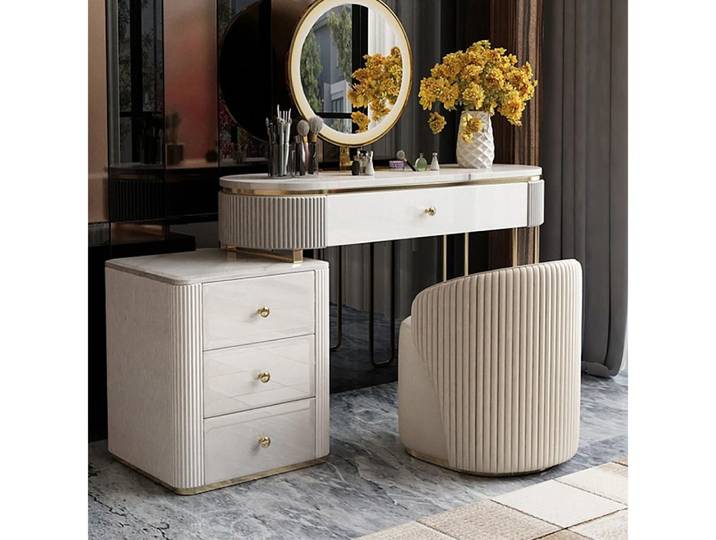 Xlmoebel Schminktisch Moderne Konsole mit Spiegel und Hocker in elegantem Design (Schminktisch, Schminktisch + Kommode + Hocker), Hergestellt in Europa
