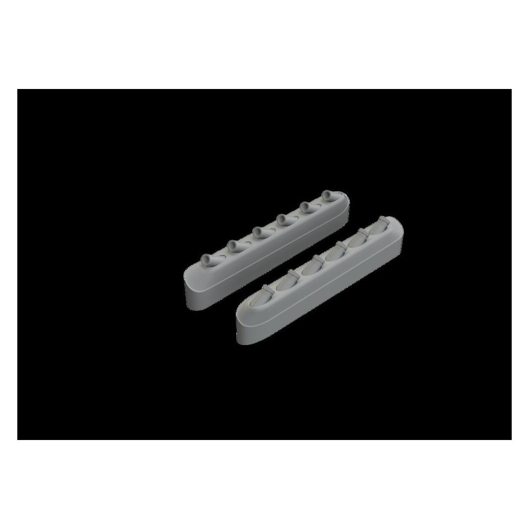 Eduard P-51B/C exhaust stacks w/fairing (648993)