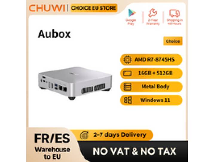 CHUWI AuBox AMD R7 8745HS Mini PC met OCulink 16GB 512GB SSD Windows 11 4K 60Hz scherm WiFi 6 BT 5.1 Uitbreidbaar M.2 2T*2