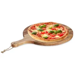 Relaxdays Pizzabrett aus Akazienholz Hellbraun