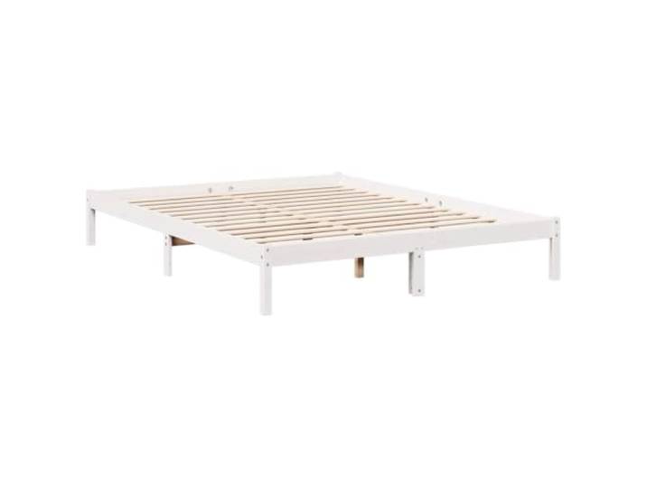 KTHLBRH Extra langes Bett, weiß, 140 x 210 cm, Kiefer massiv Lattenrost inklusive, robuste Struktur, stabile Beine, einfache Montage