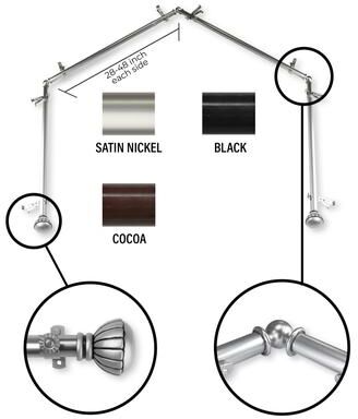 InStyleDesign Gemma 4-Sided Bay Window Curtain Rod
