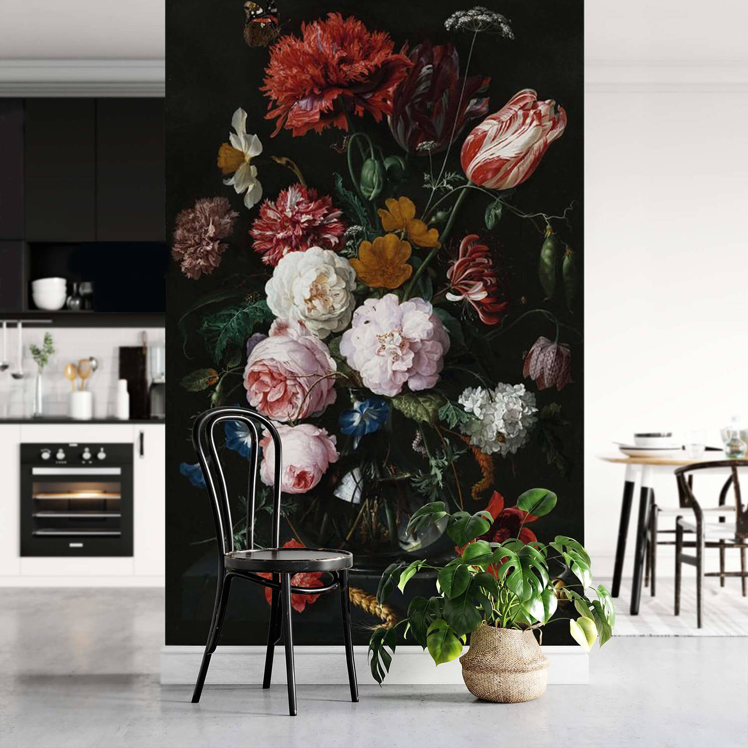 home24 Fotobehang Vase of Flowers Multicolour 1 x 2 cm