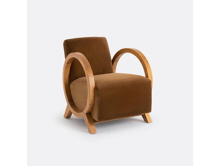 LA REDOUTE Fauteuil vintage Berti Jaune Ocre Doré