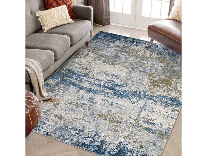Tapis salon scandinave 200x290 cm pour chambre salon cuisine bleu