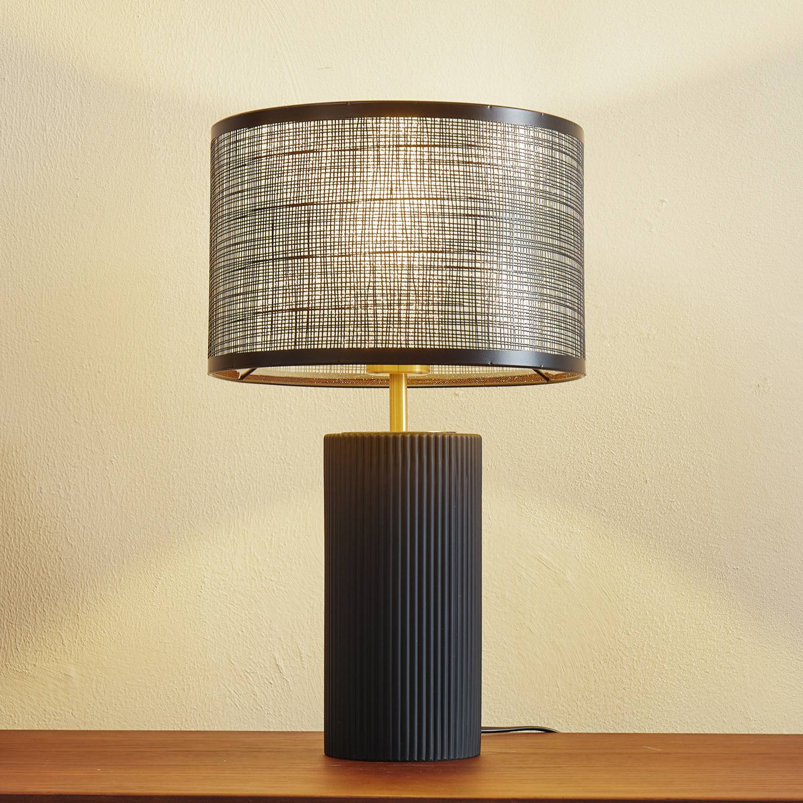 Table Lamp Sorscha Lindby, Black, Living / Dining Room, Glass, Modern, Table Lamp