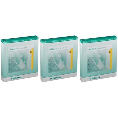 Askina Sorb Alginat CMC Wundauflage 10x10 cm ste. x3 3x10 St Pflaster