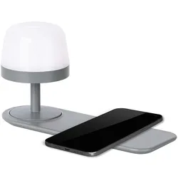 Tischleuchte Nachttischleuchte Beistelllampe LED 3-Stufen Schalter grau B 24,5cm