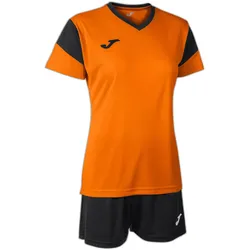 Joma, Damen, Sportshirt, Sportoutfit für Frauen Sport Phoenix Schwarz Bunt 2 Stücke (S), Orange, Mehrfarbig, Schwarz