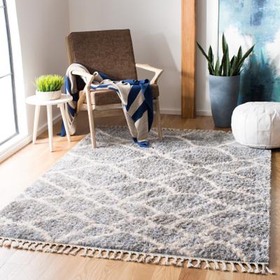 SAFAVIEH Berber Fringe Shag Mercedes Trellis Rug