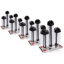 Novaliv Sparset 5X Gläserspüler mit ALU-Platte , 3 Spülbürsten & Saugnapf , Glasspüler für Zuhause Bar Theke Gastronomie Party , Spül Bürste Spülbecken Gläserbürste Glasbürste Bier Gläser