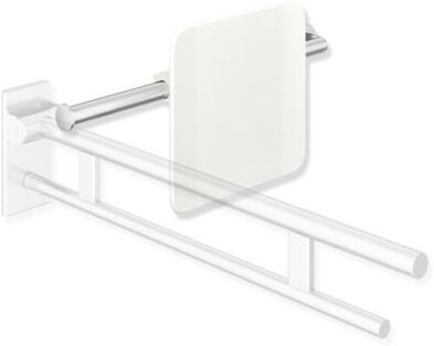 Hewi System 900 Rückenstütze 900.51.908XA98 Edelstahl geschliffen, Polyamid signalweiß, links