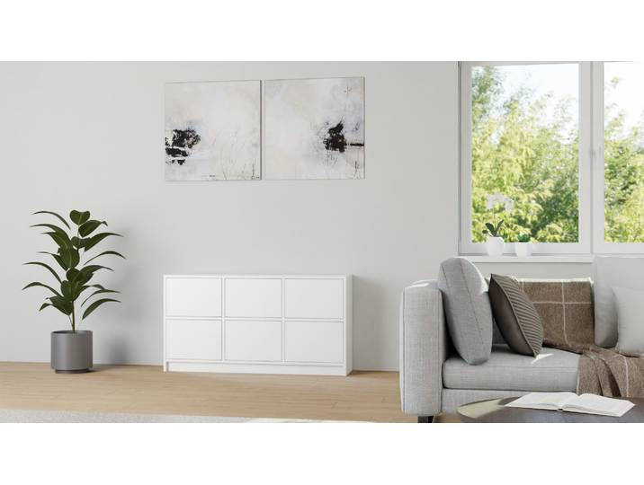 Modernes Sideboard 30 cm tief MDF Beschichtet MDF Weiß matt