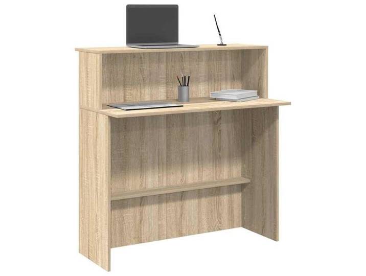 Bureau réception chêne sonoma 100x50x103 5 cm bois d'ingénierie comptoir de réception réception de salon comptoir 859026