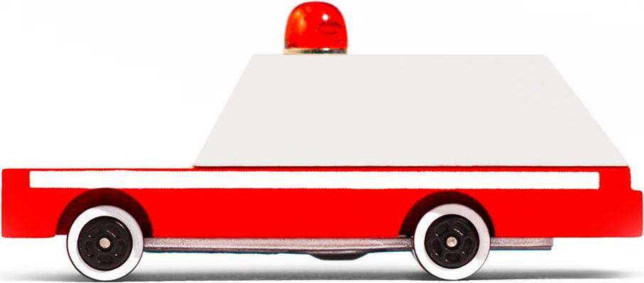 Candylab houten speelgoedauto Ambulanceauto