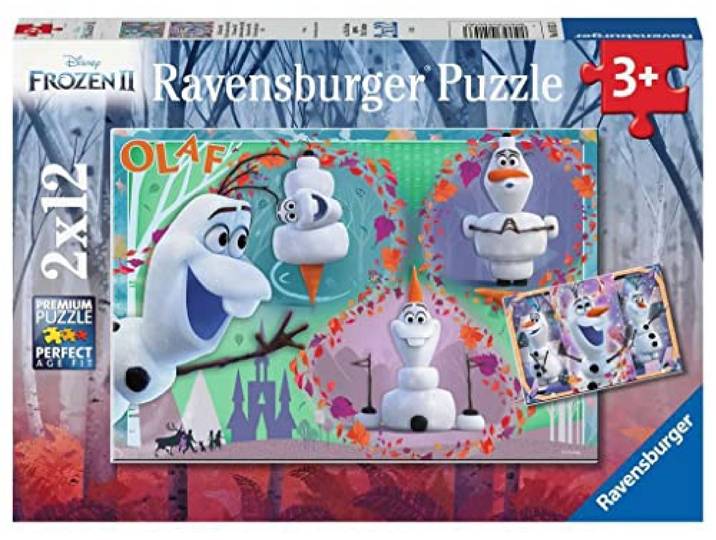 Ravensburger puzzel Disney Frozen Iedereen houdt van Olaf - 2x12 stukjes - kinderpuzzel