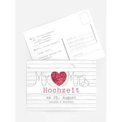 Antwortkarten Hochzeit selbst gestalten mit Spruch und Fotos im Onlinedesigner bei Meine-Kartenmanufaktur.de