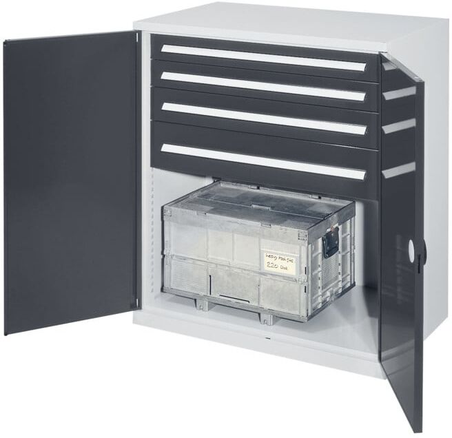 Kappes Schwerlastbeistellschrank Mod. 62 RAL 7035/7016 Doppelwandtüren mit Ausstattung (1471.03.2024)