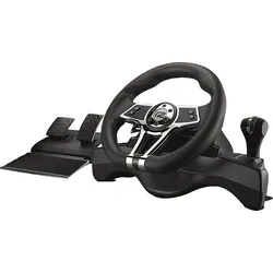 READY 2 GAMING HURRICANE WHEEL PRO für PC, PS3, PS4, Switch, Lenkrad mit Pedalen, Schwarz